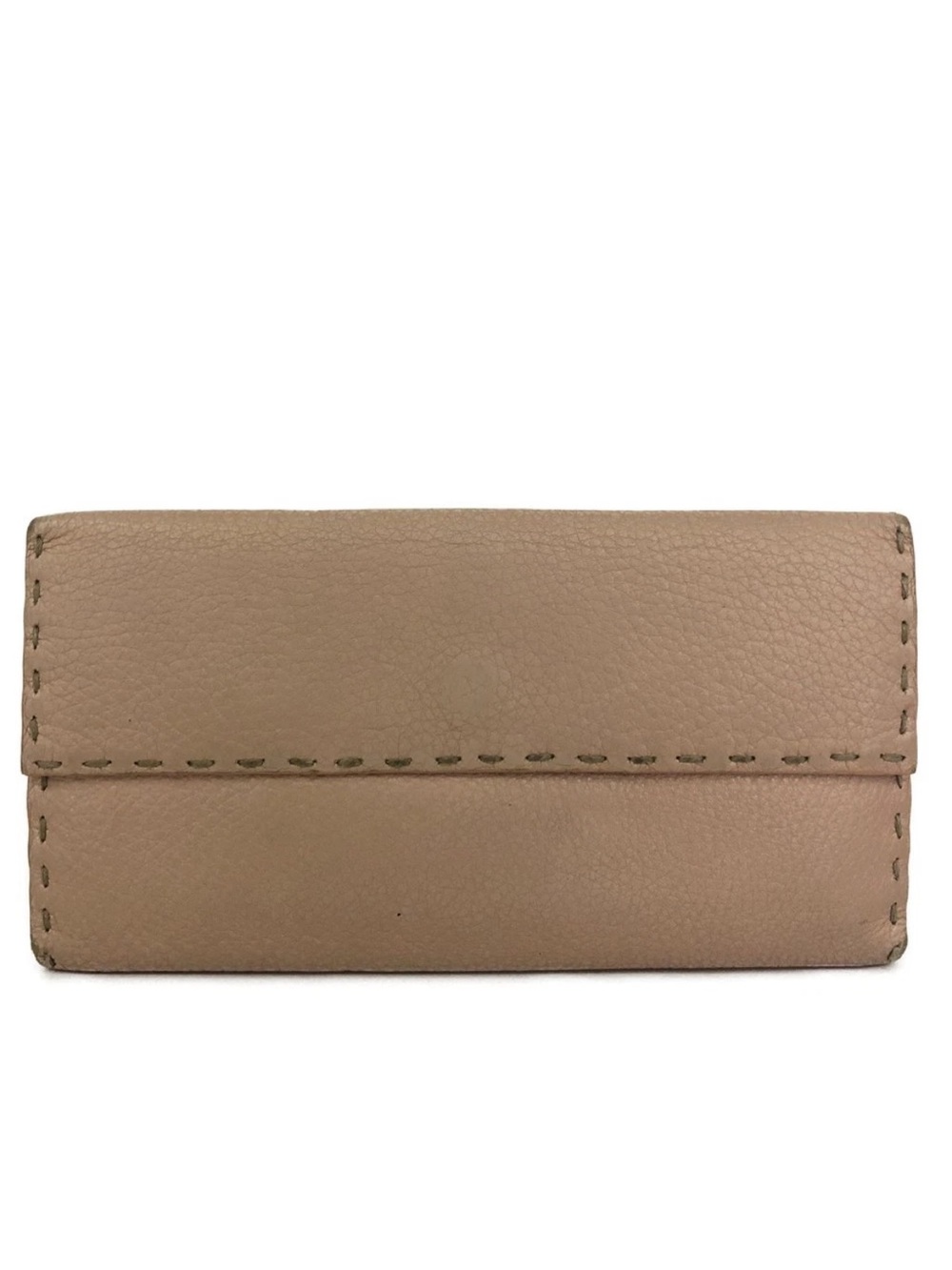 Fendi Selleria Pink Pebbled Leather Continental Flap Long Wallet 👝